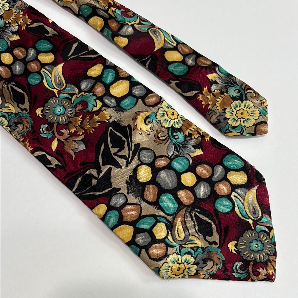 Baron’s by x’Andrini Floral Patterned silk Italian Tie with Multicolor 56 x 3.75